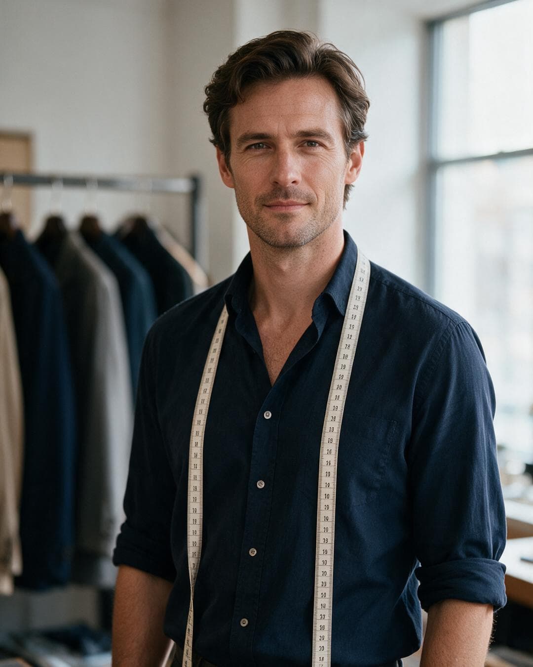 Kévin, styliste Kaia Sierra Conseil, dans son atelier